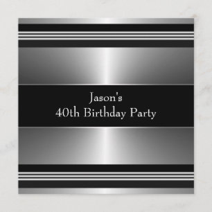 Convites Festa de Aniversário de 40 Anos do Homem Prata Pre