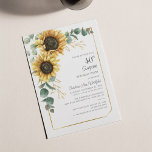 Convites Festa de aniversário de 40 anos Floral de Sunflowe<br><div class="desc">Crie seus convites para aniversário de 40 anos usando nosso modelo floral geométrico de girassol eucalipto clicando no botão "Personalizar"</div>