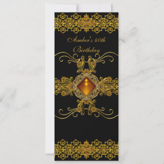 Convites Festa de Aniversário de 40 anos Joia Ornata Ouro P