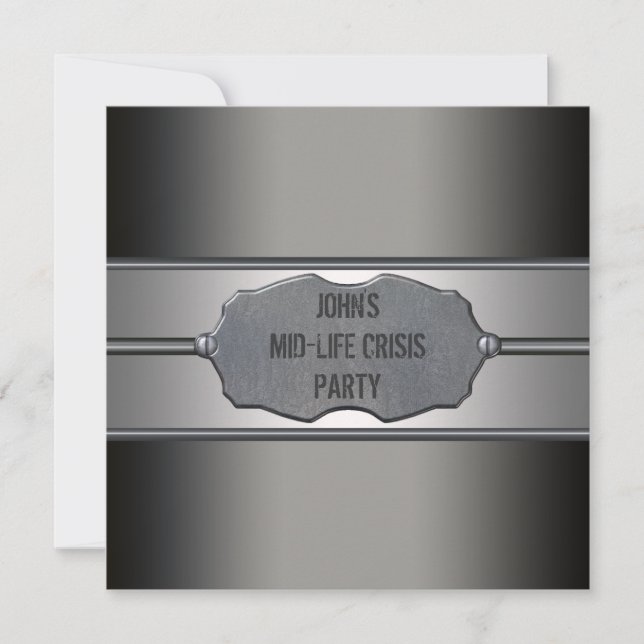 Convites Festa de aniversário de 40 anos Mans Meetal Negra (Frente)