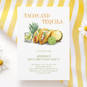 Convites Festa de Aniversário de 40 anos Mexicana Tacos e T