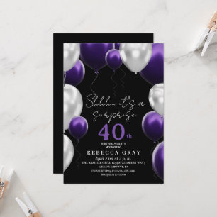 Convites Festa de Aniversário de 40 anos moderna com balões