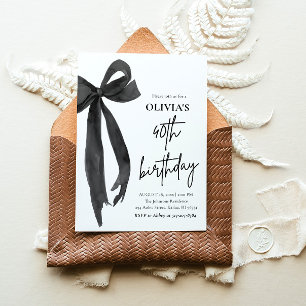 Convites Festa de aniversário de 40 anos Preto de Cores d'Á