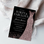Convites Festa de aniversário de 40 anos Rosa,, Vestidas Do<br><div class="desc">Rosa Negra,  Dourada Vestida,  aniversário de 40 anos Convite de festas 40 e fabulosas Variações para o convite e itens correspondentes na nossa loja</div>
