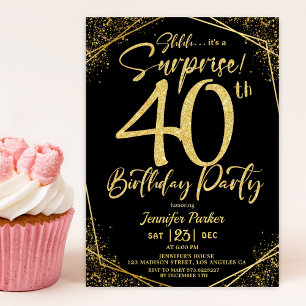 Convites Festa de Aniversário de 40 anos Surpresa com Brilh