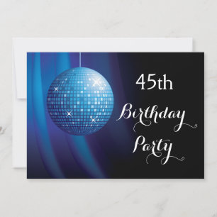 Convites Festa de Aniversário de 45 Anos Glamurosa Bola de