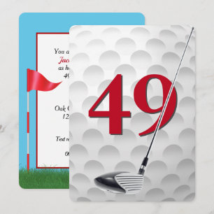 Convites Festa de Aniversário de 49 anos com Tema de Golfe