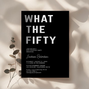 Convites Festa de Aniversário de 50 Anos Adulto WTF Diverti