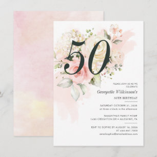Convites Festa de Aniversário de 50 anos Botânica Floral Ro