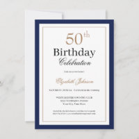 Festa de Aniversário de 50 anos Classic Gold Navy 