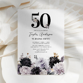 Convites Festa de Aniversário de 50 Anos com Estilo Floral