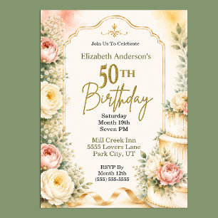 Convites Festa de Aniversário de 50 anos da Bela Peônia