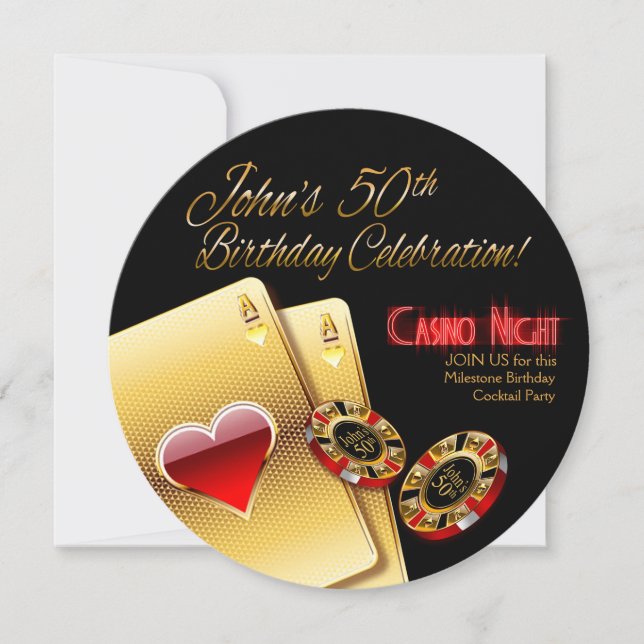 Convites Festa de Aniversário de 50 anos da Cathy Vegas Cas (Frente)