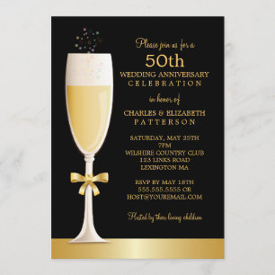 Convites Festa de Aniversário de 50 Anos de Casamento com C