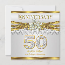 Convites Festa de Aniversário de 50 Anos de Casamento Pérol