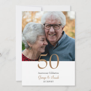 Convites Festa de Aniversário de 50 anos Dourado e Branco 