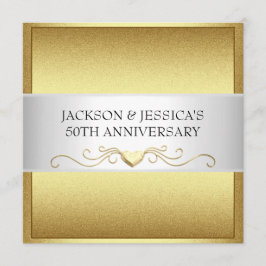 Convites Festa de Aniversário de 50 anos Elegantes Corações