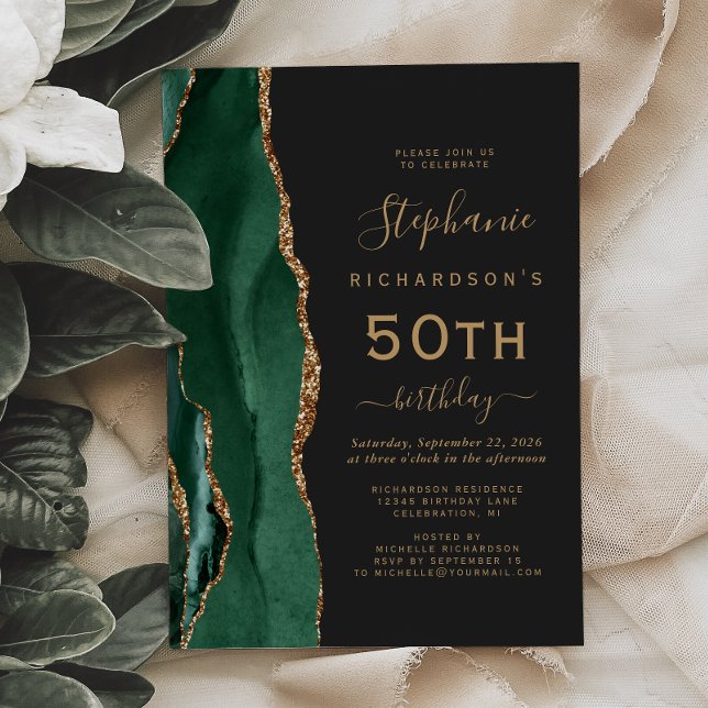 Convites Festa de Aniversário de 50 anos em Ágata Dourada V (Criador carregado)