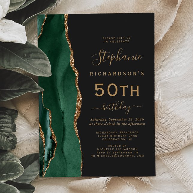 Convites Festa de Aniversário de 50 anos em Ágata Dourada V (Criador carregado)
