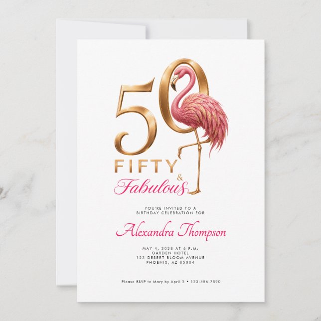 Convites Festa de Aniversário de 50 Anos Fantástica com Fla (Frente)