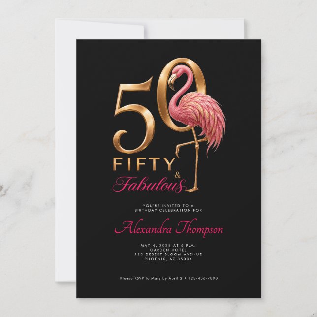 Convites Festa de Aniversário de 50 Anos Fantástica com Fla (Frente)
