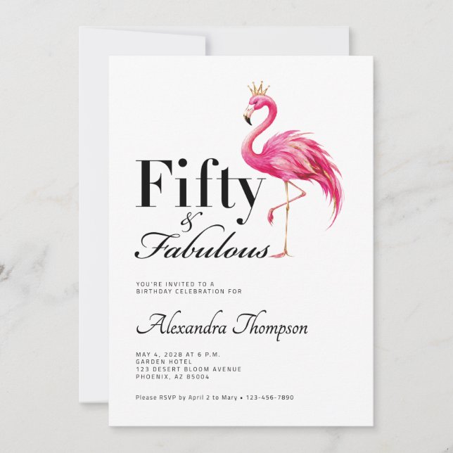 Convites Festa de Aniversário de 50 Anos Fantástica com Fla (Frente)