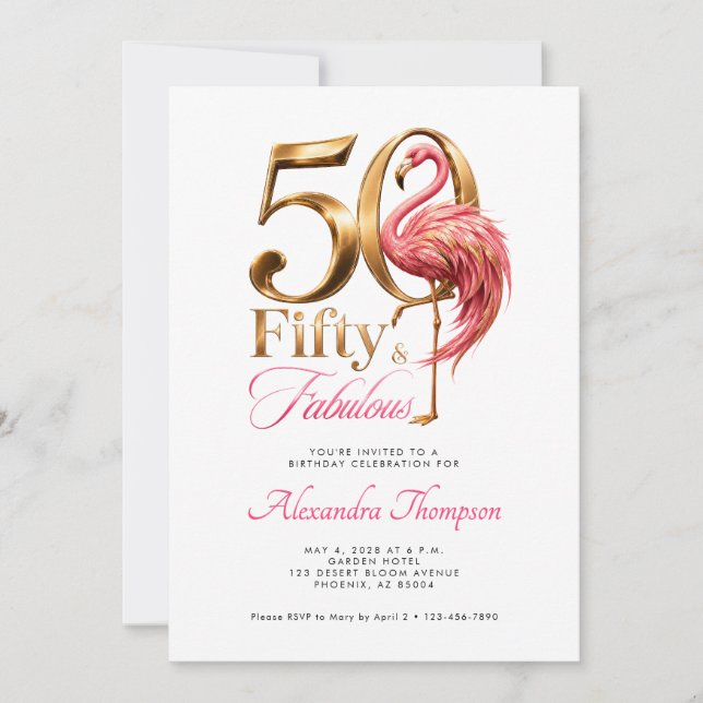 Convites Festa de Aniversário de 50 Anos Fantástica com Fla (Frente)