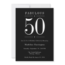 Festa de Aniversário de 50 anos Preto e Branco 50 