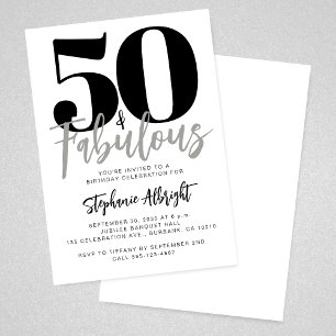 Convites Festa de Aniversário de 50 anos Simples e Fabulosa