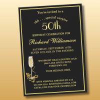Festa de Aniversário de 50 anos Surpresa Elegante