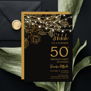 Convites Festa de Aniversário de 50 anos Surpresa Moderna P