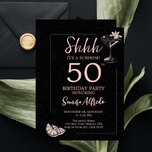 Convites Festa de Aniversário de 50 Anos Surpresa Moderna R
