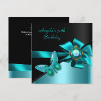Festa de Aniversário de 50 anos Teal Azul Borbolet