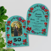 Festa de Aniversário de 50 Anos Verde Rabiscos Cap