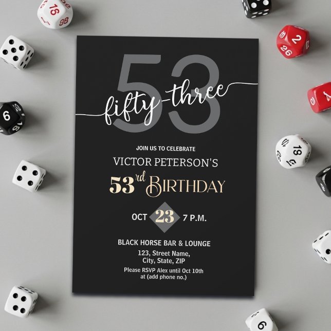Convites Festa de Aniversário de 53 Anos de Homens Minimali (Criador carregado)