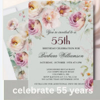 Festa de Aniversário de 55 Anos com Floral Pintado