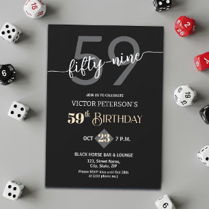 Convites Festa de Aniversário de 59 Anos para Homens Minima