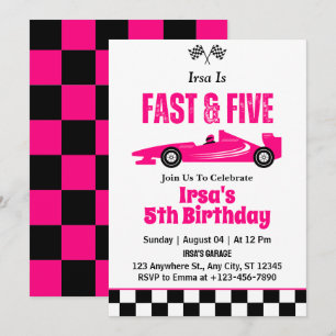 Convites Festa de Aniversário de 5 anos da Menina do Carro