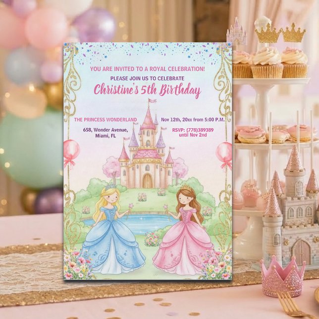 Convites Festa de Aniversário de 5 anos da Princesa Castelo (Criador carregado)