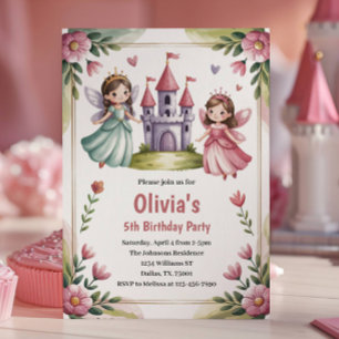 Convites Festa de Aniversário de 5 anos da Princesa Fada Fo