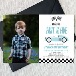 Convites Festa de aniversário de 5 de Carro de Corrida Rápi