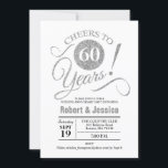 Convites Festa de Aniversário de 60 Anos de Casamento - Bra<br><div class="desc">Convite de Aniversário de 60 Anos de Casamento.
Design elegante em prata brilhante falso e branco. Possui fonte de tipografia moderna em script. Saúde por 60 anos! Pode ser personalizado para qualquer ano.
Por favor,  envie mensagem se precisar de mais personalização.</div>