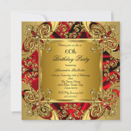 Convites Festa de Aniversário de 60 anos Elegante em Seda V