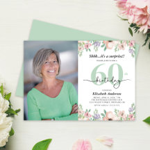 Festa de Aniversário de 60 anos Foto Floral Pastel