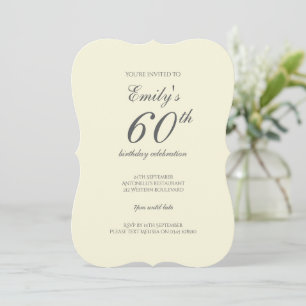 Convites Festa de Aniversário de 60 anos Moderna e Elegante