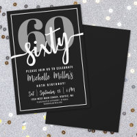 Festa de Aniversário de 60 Anos Preta Moderna