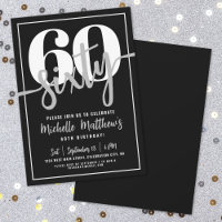 Festa de Aniversário de 60 Anos Preta Moderna
