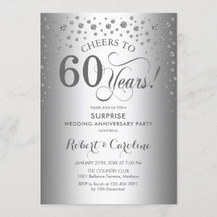 Convites Festa de Aniversário de 60 Anos Surpresa do Diaman