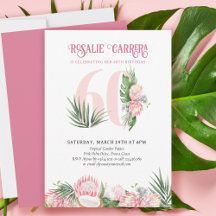 Festa de Aniversário de 60 Anos Tropical Rosa Prot