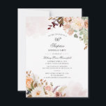 Convites Festa de aniversário de 60° Pastel Botânico de Scr<br><div class="desc">Convocação Botânica de Cores de Água do 60º Aniversário Moderno que você pode personalizar facilmente com os detalhes de sua festa clicando no botão "Personalizar". Apresentando um buquê floral moderno,  suculento e guiando a tipografia moderna. Perfeito para um convite de festas surpresa para qualquer celebração de marco</div>